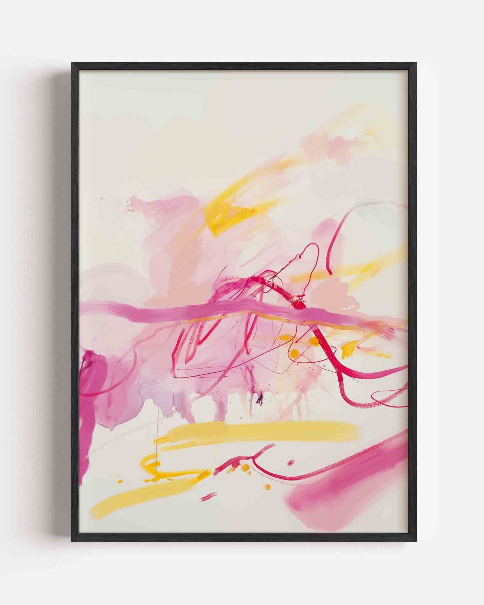 Abstracte roze en gele Poster