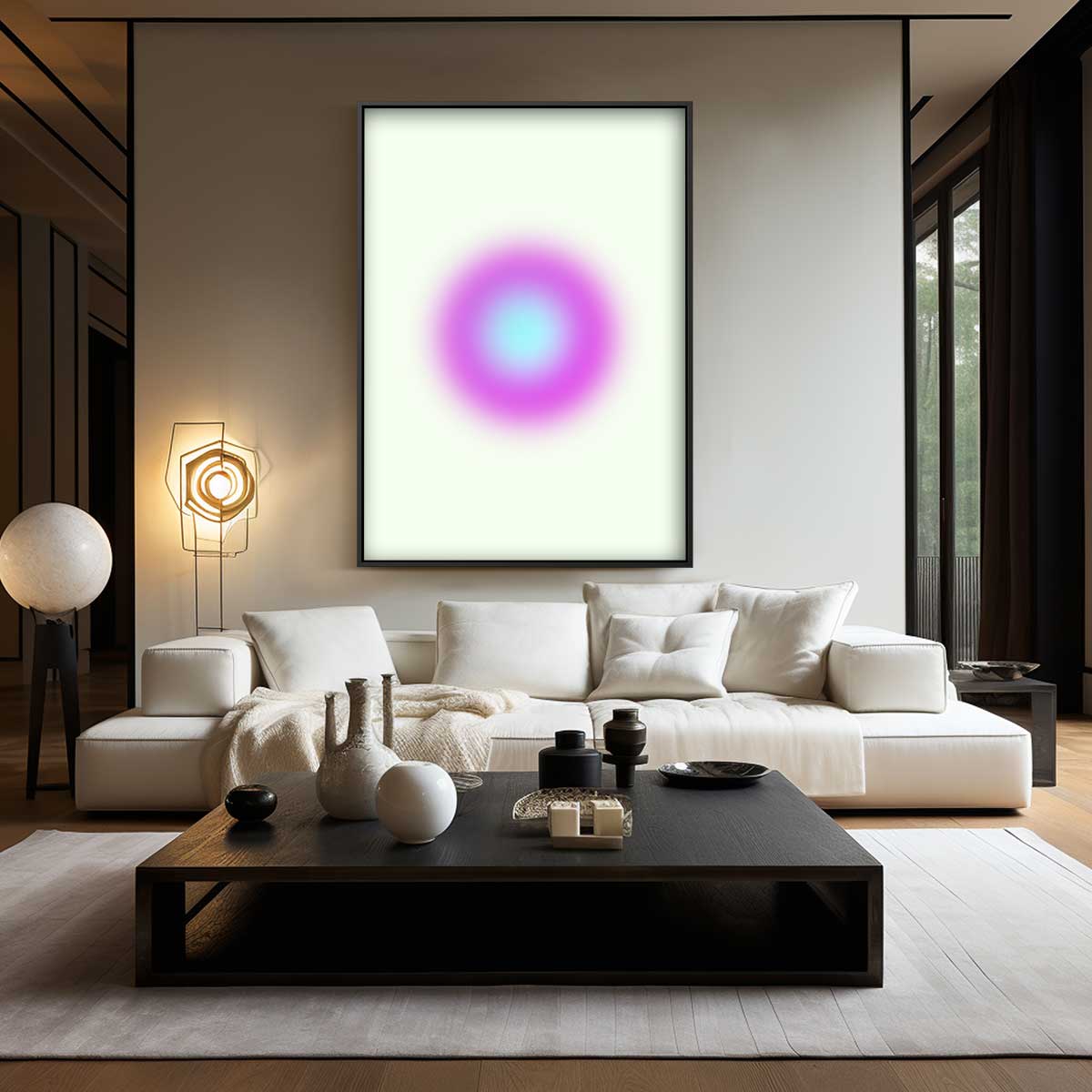 Stralende Kring van Kleur Kunstwerk-canvas-dibond-plexiglas-wanddecoratie-WallArtistic