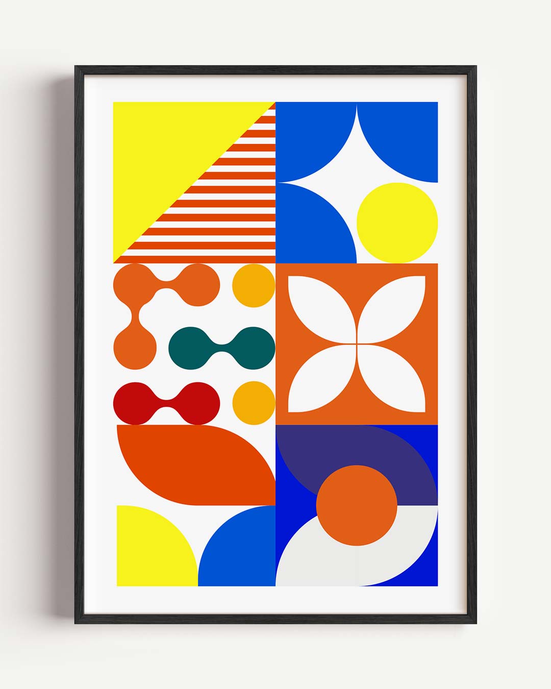 Vrolijke Geometrische Kunstposter-WallArtistic