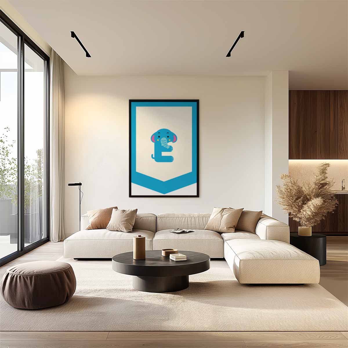 Schattig Olifantje Alfabet Poster Kunstwerk-canvas-dibond-plexiglas-wanddecoratie-WallArtistic