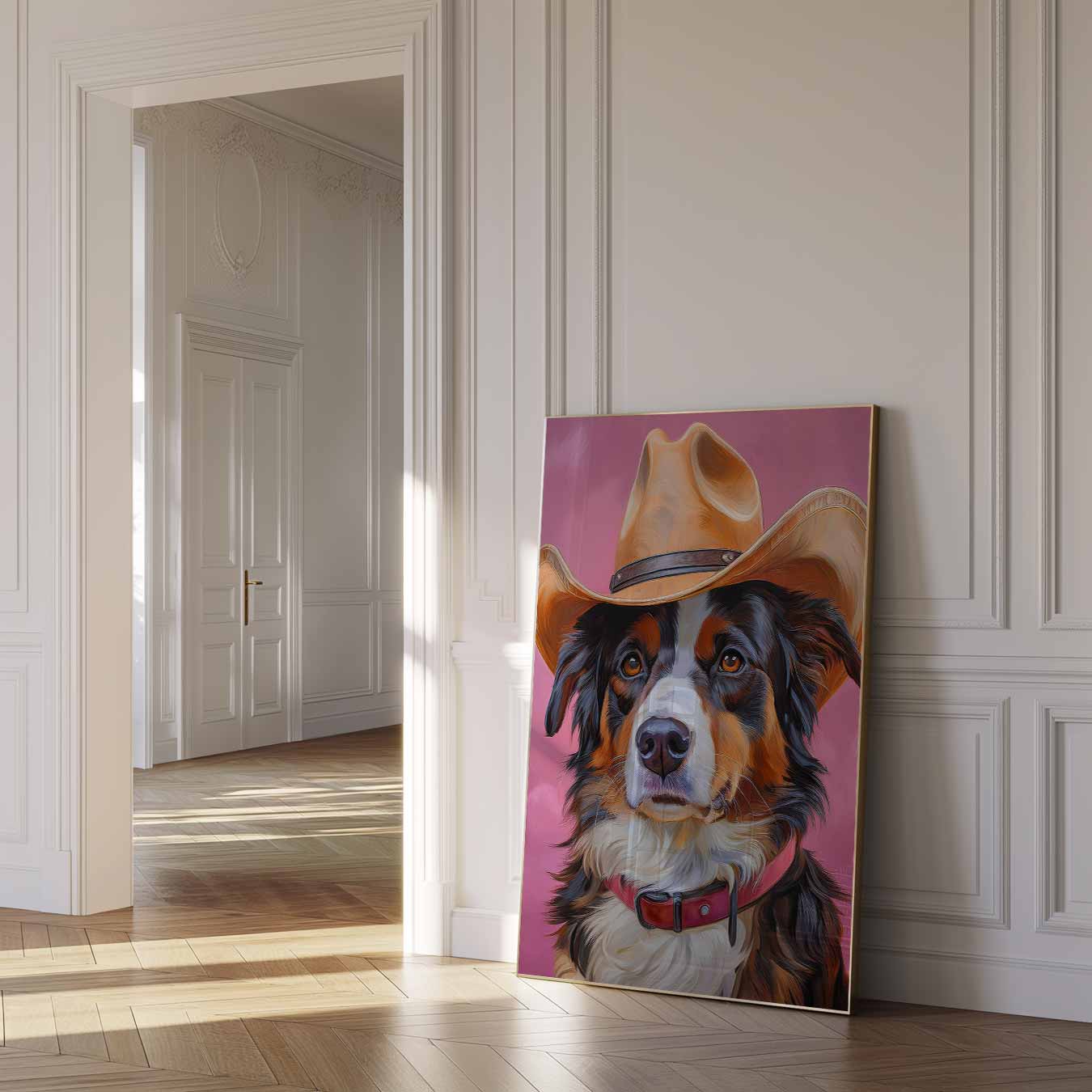 Cowboy Hond in Stijl Poster-WallArtistic