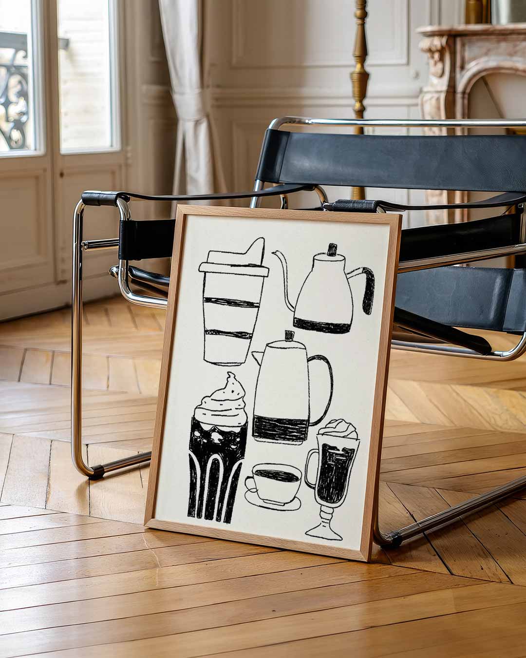 Koffiemoment Illustratie Poster-WallArtistic