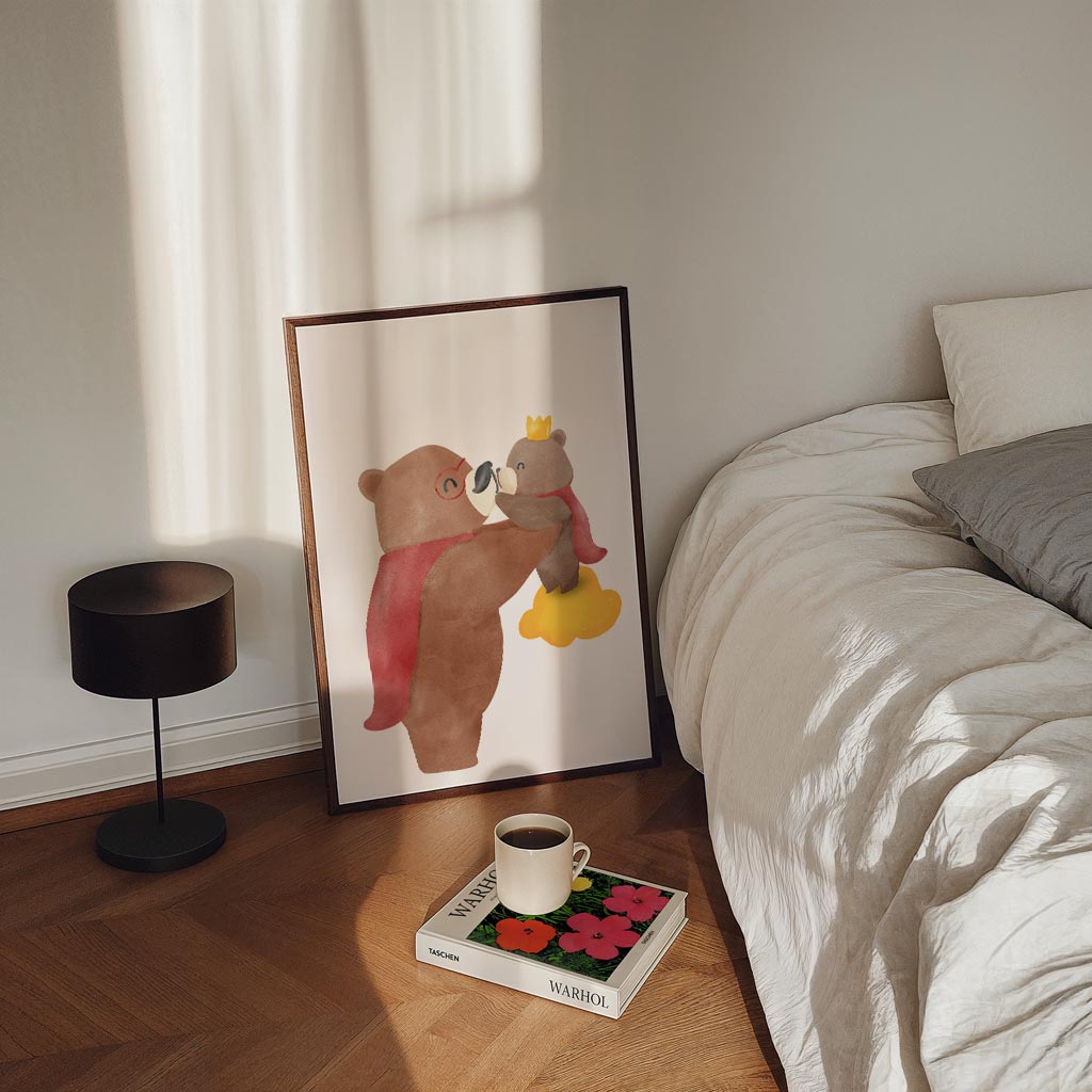 Beer met Welp Poster-WallArtistic