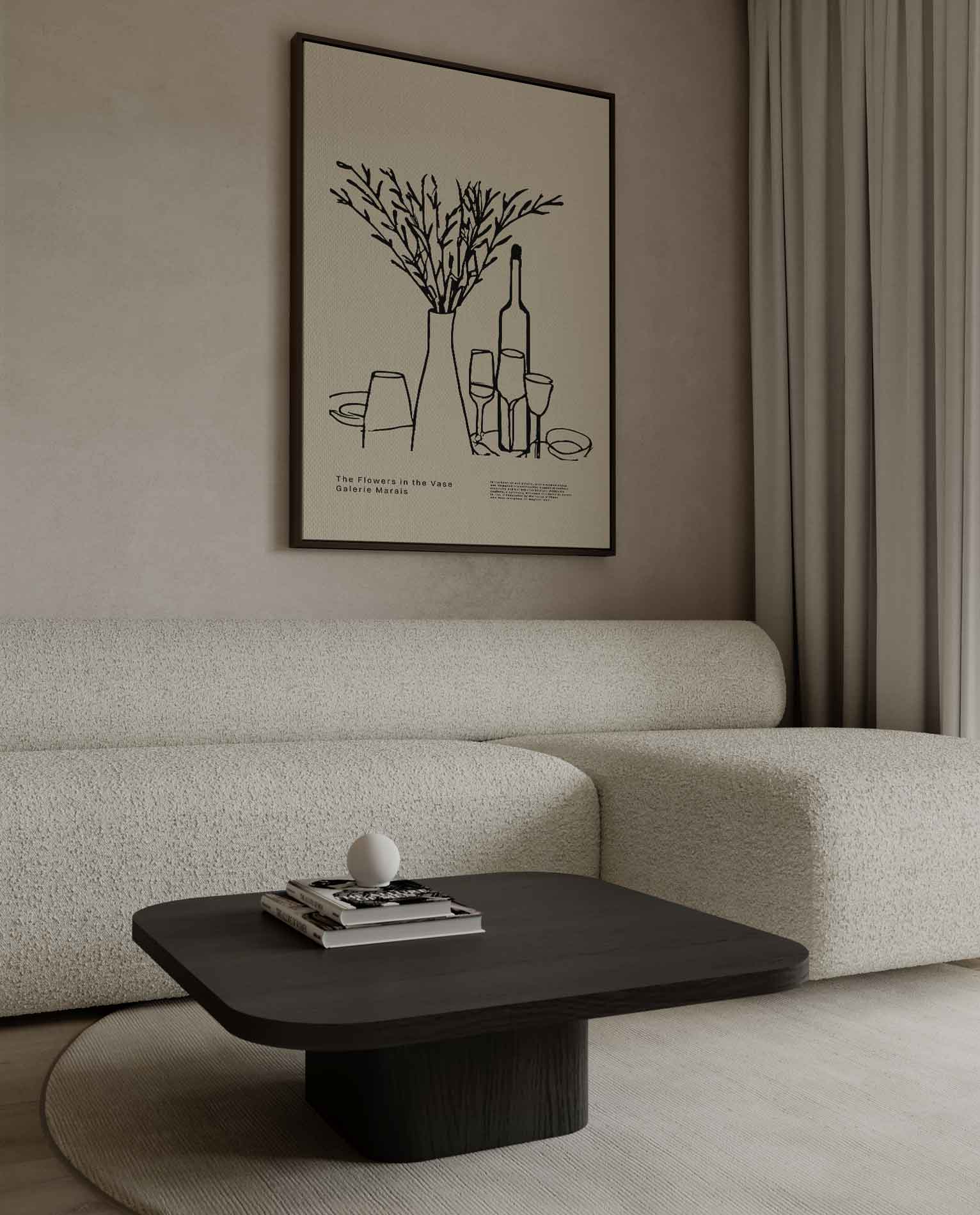 Bloemen in de Vaas Kunstwerk-canvas-dibond-plexiglas-wanddecoratie-WallArtistic