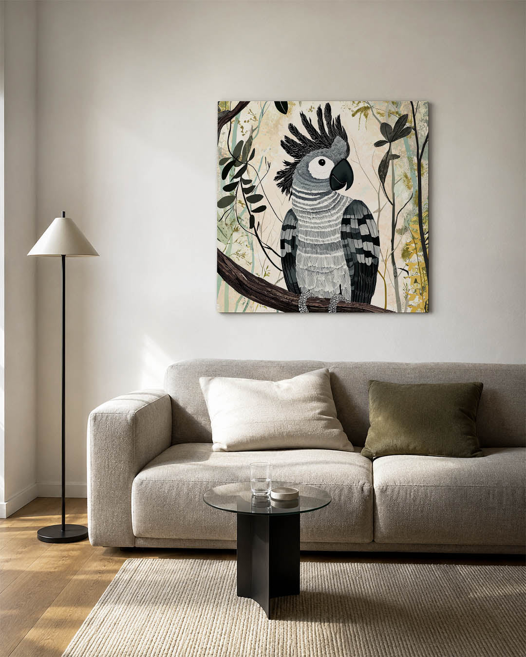 Vogelsilhouet in natuur Kunstwerk