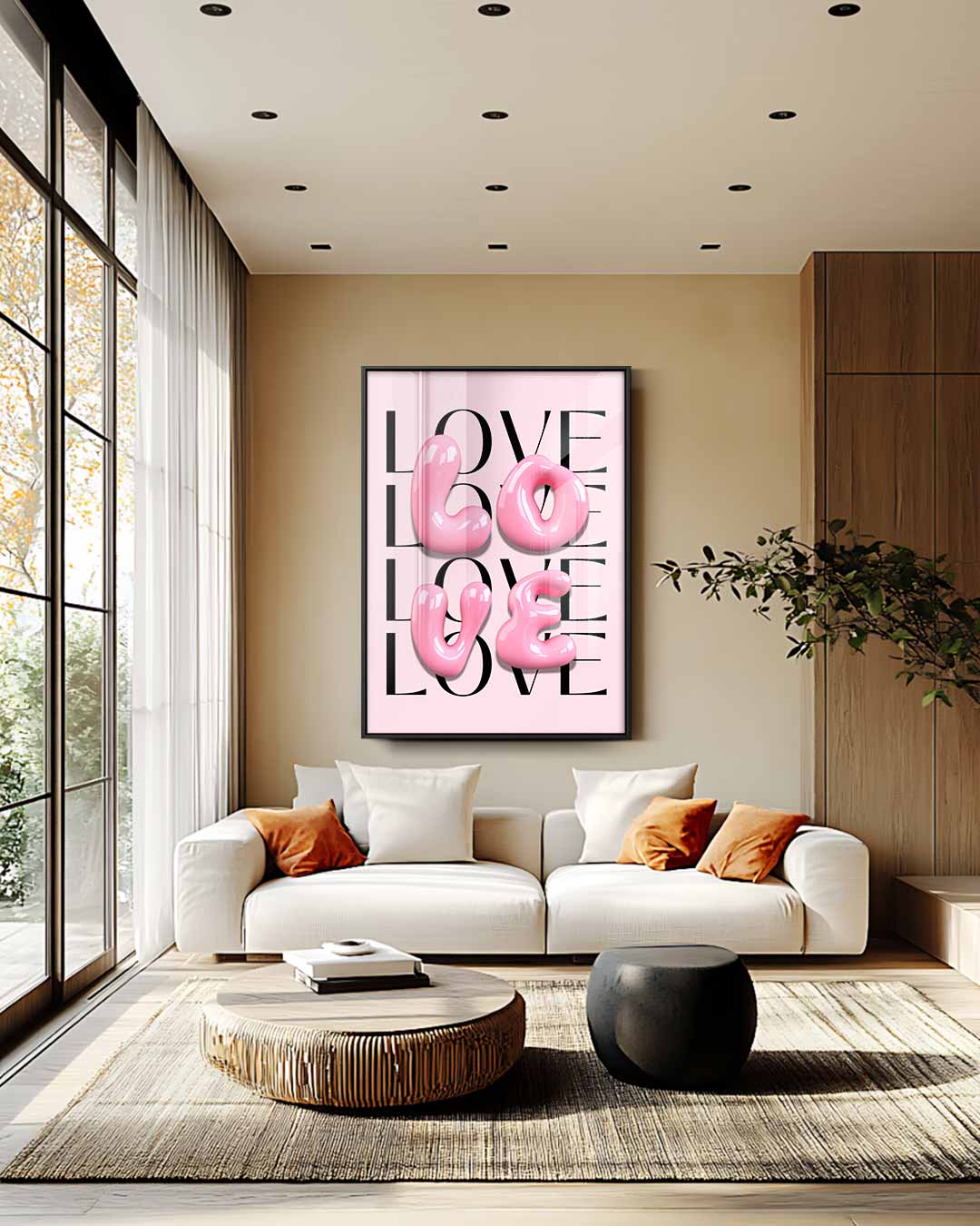 Liefde in Bubblegum Roze Kunstwerk-canvas-dibond-plexiglas-wanddecoratie-WallArtistic