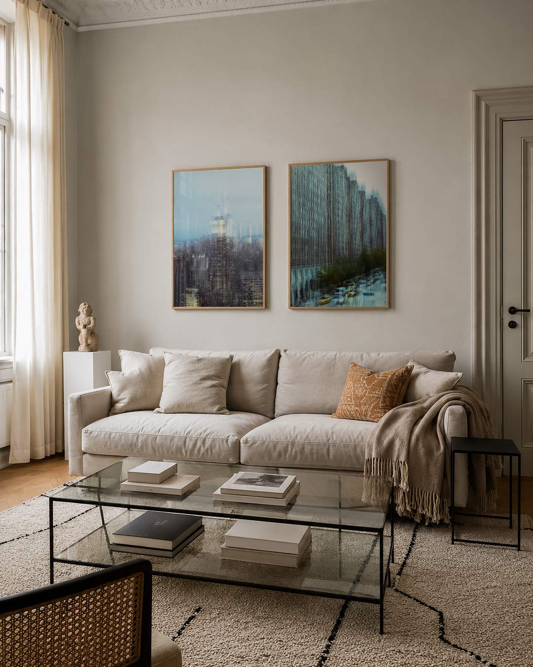 Stad in vervaging Posterset
