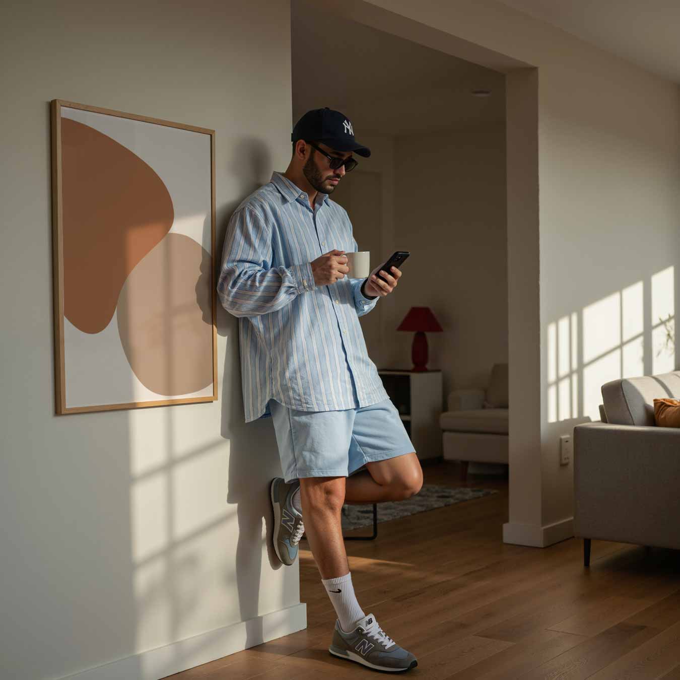 Stijlvolle Abstracte Aardetinten Poster-WallArtistic