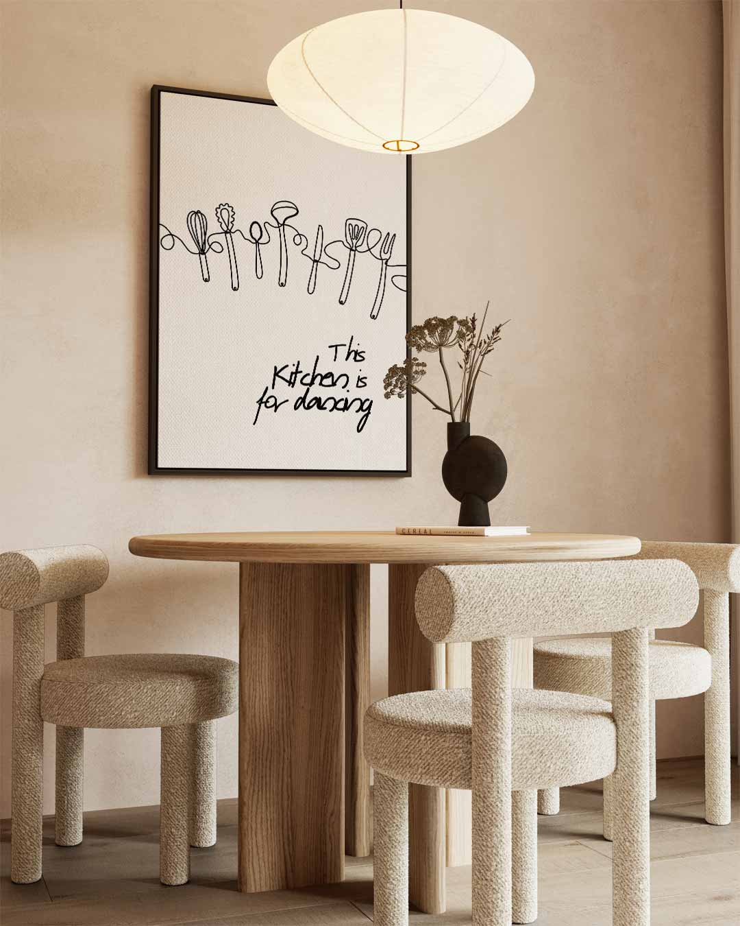 Dansende Keukentools Print Kunstwerk-canvas-dibond-plexiglas-wanddecoratie-WallArtistic