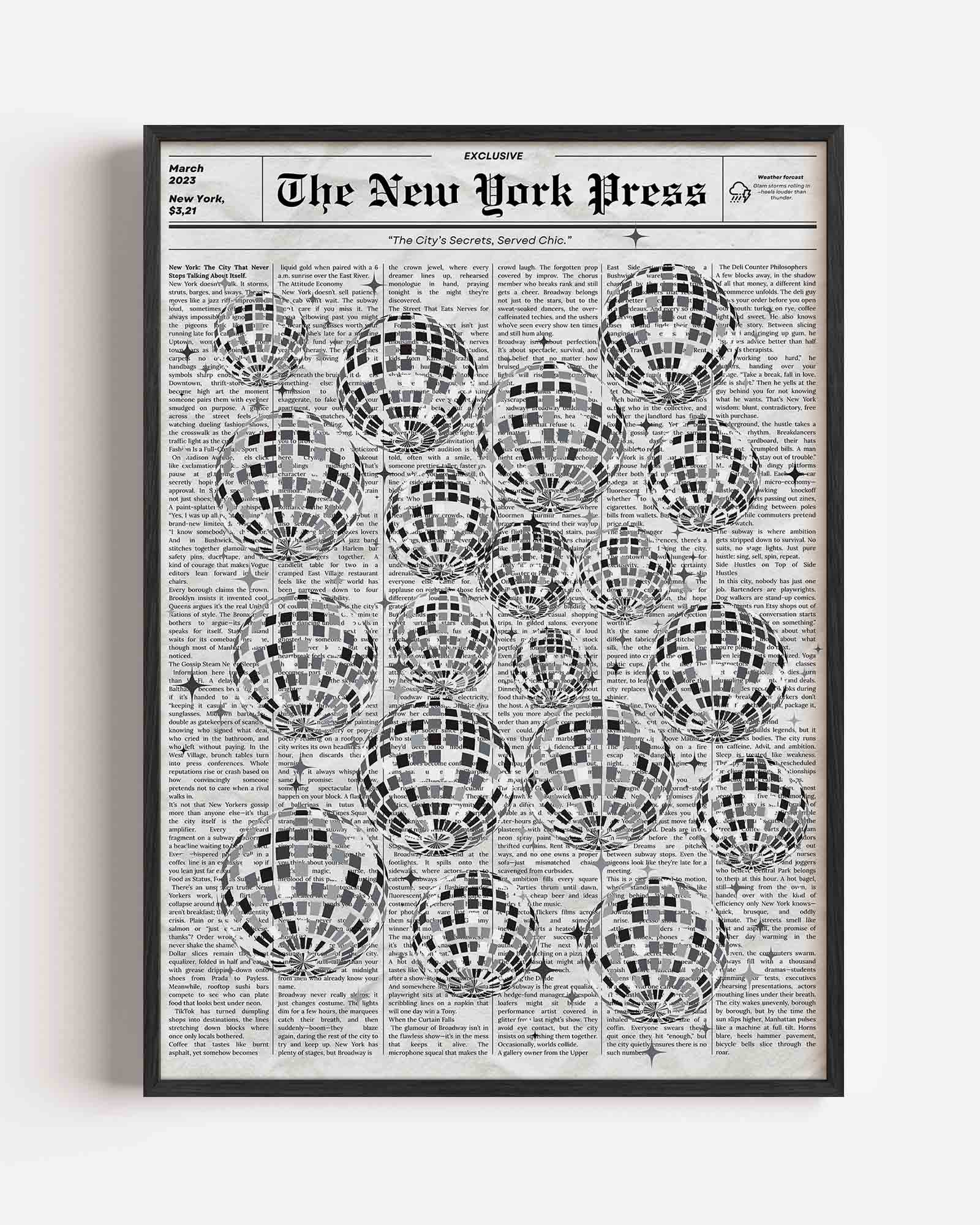Disco ball patroon Poster