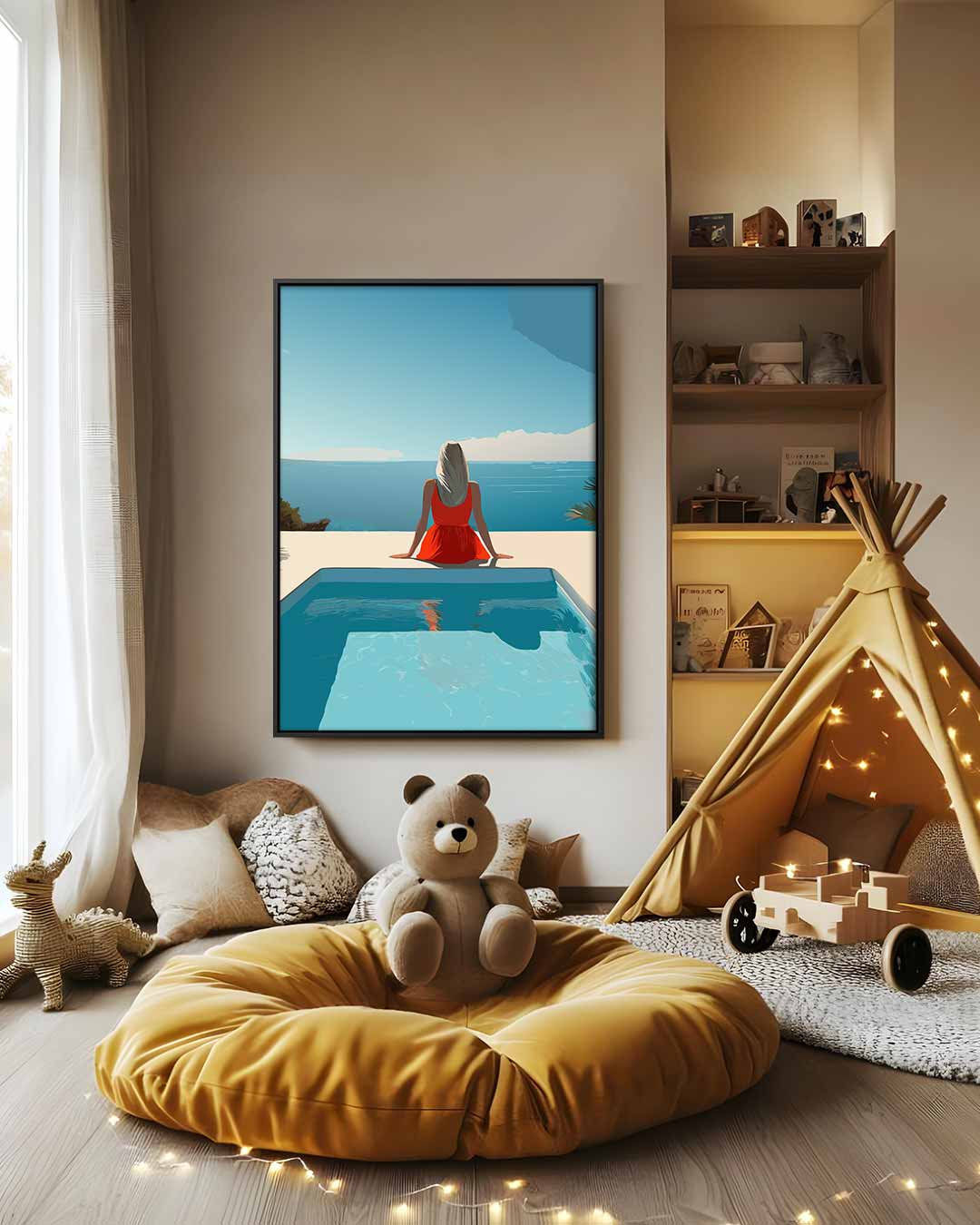 Zomer aan de Oceaan Kunstwerk-canvas-dibond-plexiglas-wanddecoratie-WallArtistic