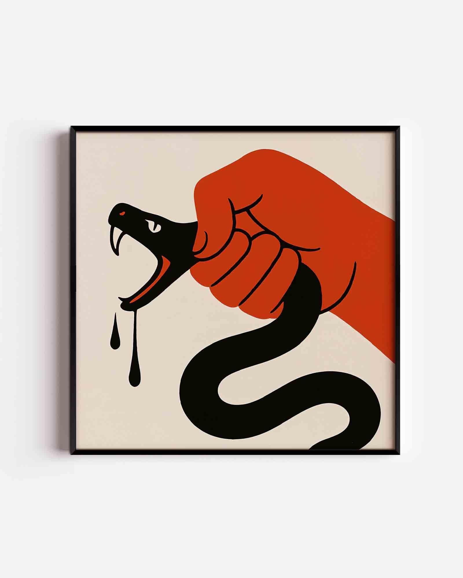 Hand met slang Poster