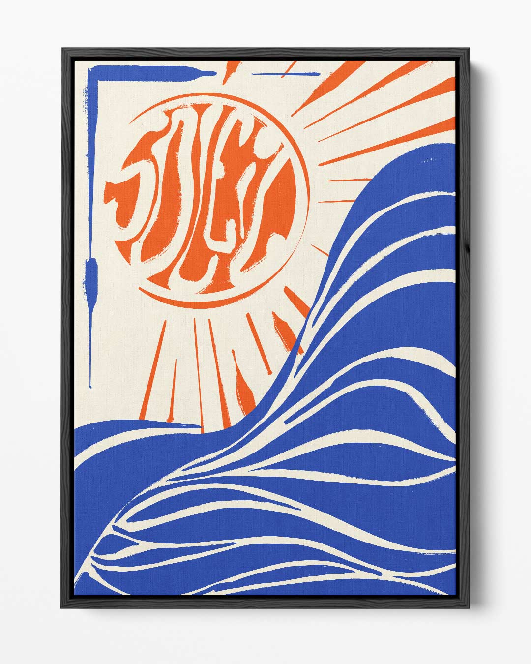 Zon en Golven Abstract Kunstwerk-canvas-dibond-plexiglas-wanddecoratie-WallArtistic