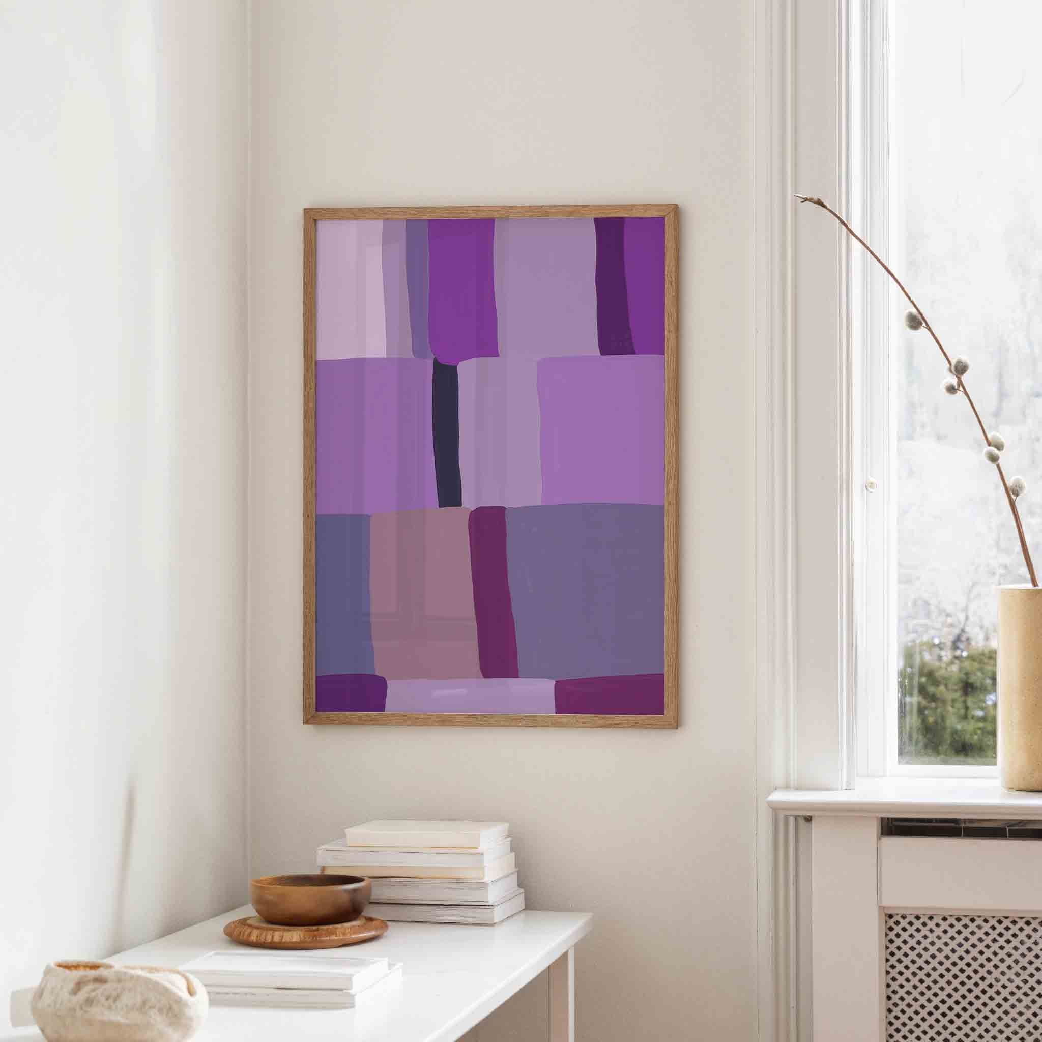 Abstracte paarse vlakken Poster