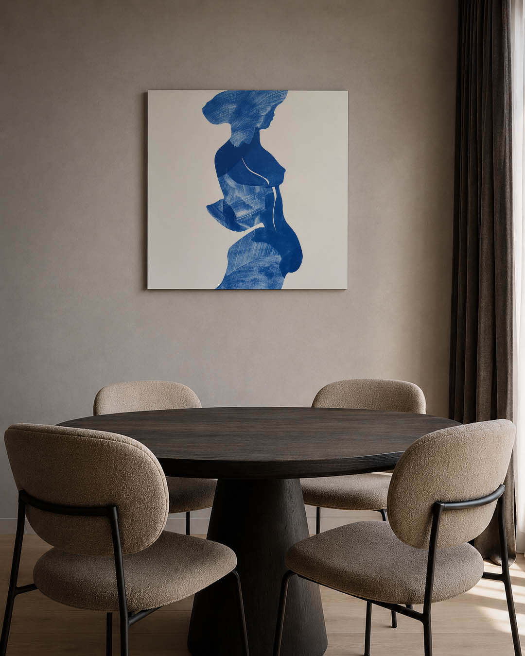 Blauwe silhouet Kunstwerk