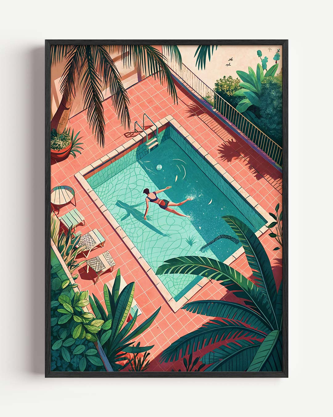 Zwembad Illustratie Poster-WallArtistic