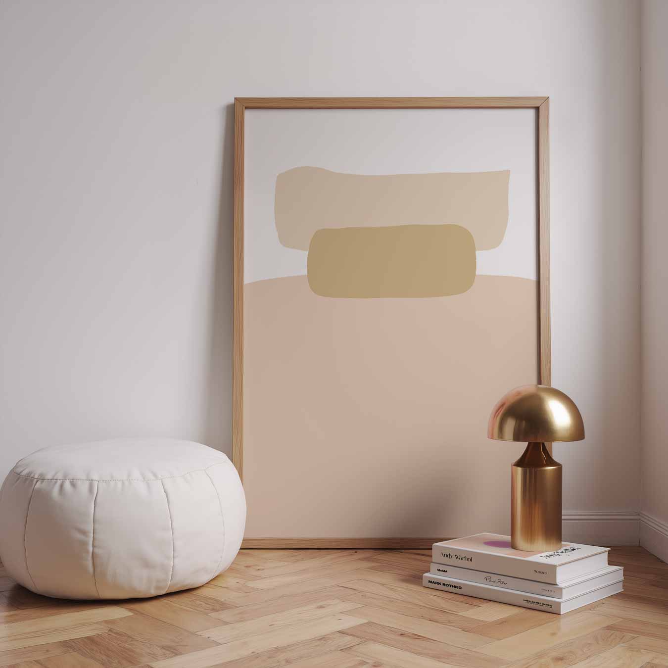 Minimalistische Beige Vormen Poster-WallArtistic