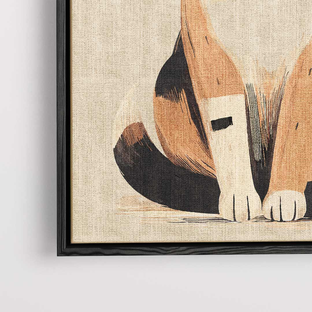 Charmante Kat Illustratie Kunstwerk-canvas-dibond-plexiglas-wanddecoratie-WallArtistic