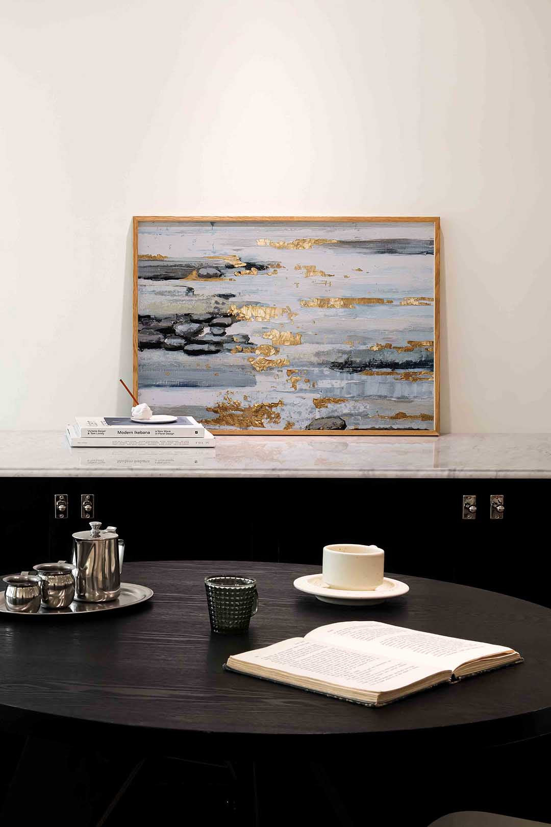 Gouden accenten en stenen Poster