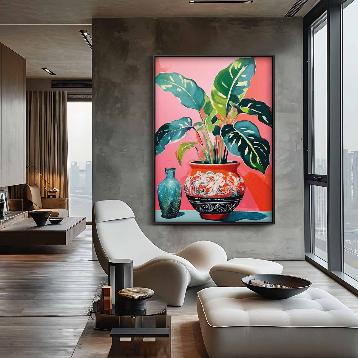 Tropische Botanische Schildering Kunstwerk-canvas-dibond-plexiglas-wanddecoratie-WallArtistic