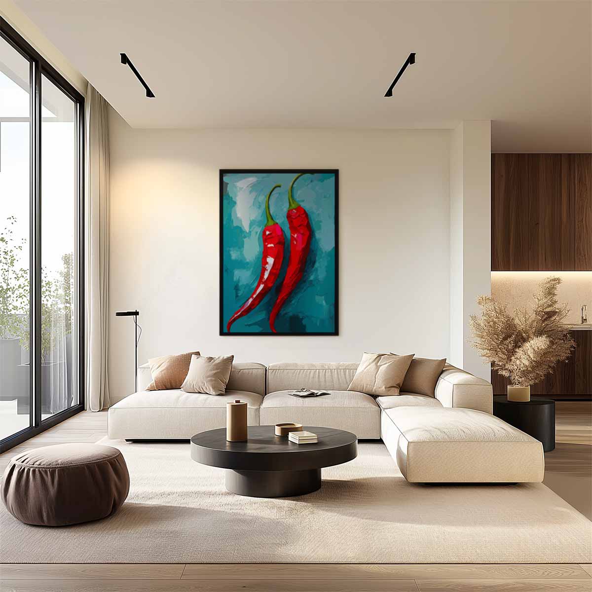 Pittige Peper Duo Kunstwerk-canvas-dibond-plexiglas-wanddecoratie-WallArtistic