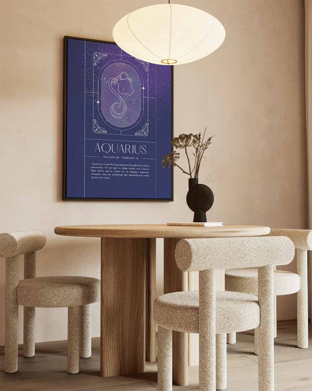 Aquarius Sterrenbeeld Poster Kunstwerk-canvas-dibond-plexiglas-wanddecoratie-WallArtistic