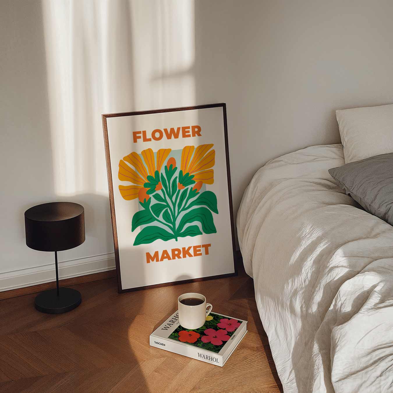 Kleurrijke Bloemenmarkt Poster