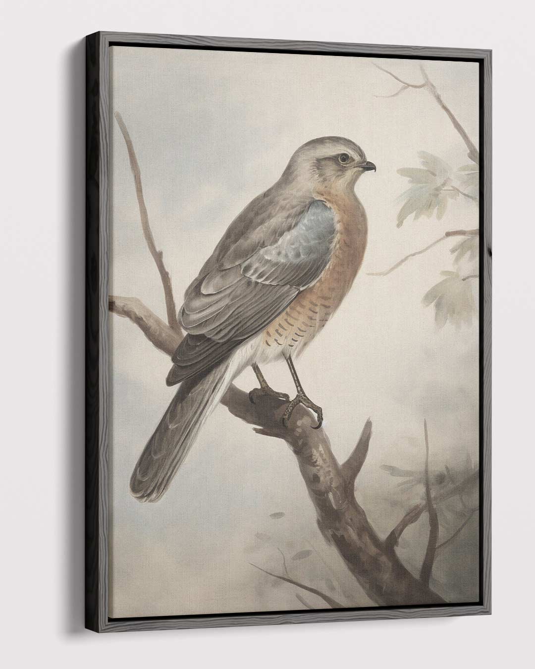 Vogelschilderij op tak Kunstwerk-canvas-dibond-plexiglas-wanddecoratie-WallArtistic