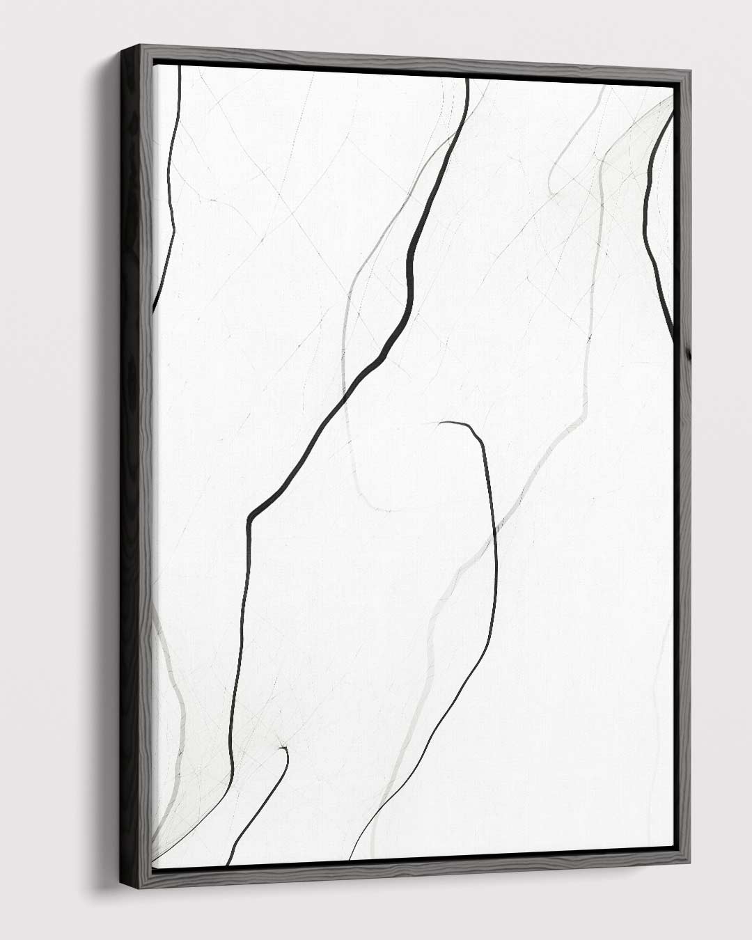 Zwarte Lijnen op Witte Rust Kunstwerk-canvas-dibond-plexiglas-wanddecoratie-WallArtistic