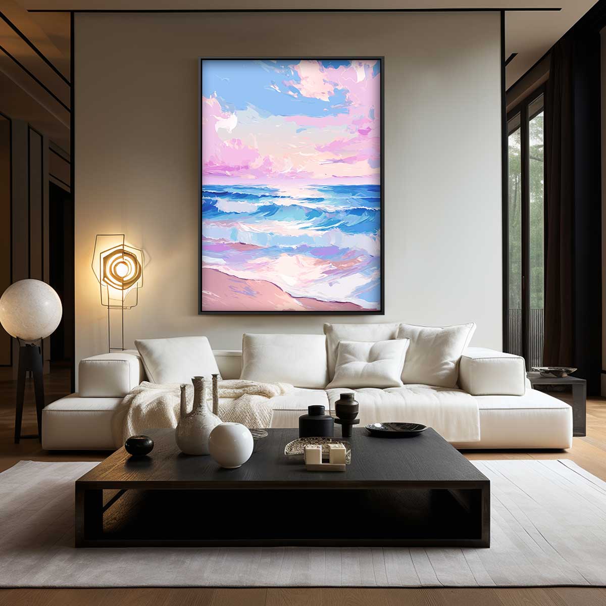 Kleurrijke Zonsopgang aan Zee Kunstwerk-canvas-dibond-plexiglas-wanddecoratie-WallArtistic
