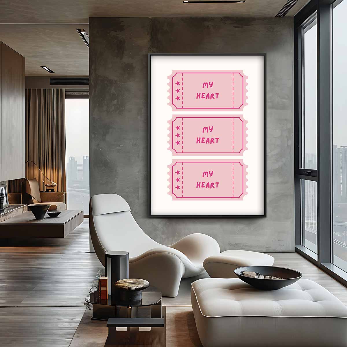 Mijn Hart Toegangskaartjes Kunstwerk-canvas-dibond-plexiglas-wanddecoratie-WallArtistic