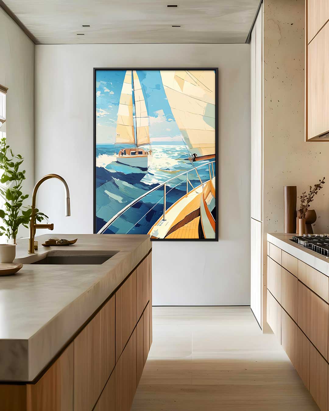 Zeilavontuur op Zee Kunstwerk-canvas-dibond-plexiglas-wanddecoratie-WallArtistic