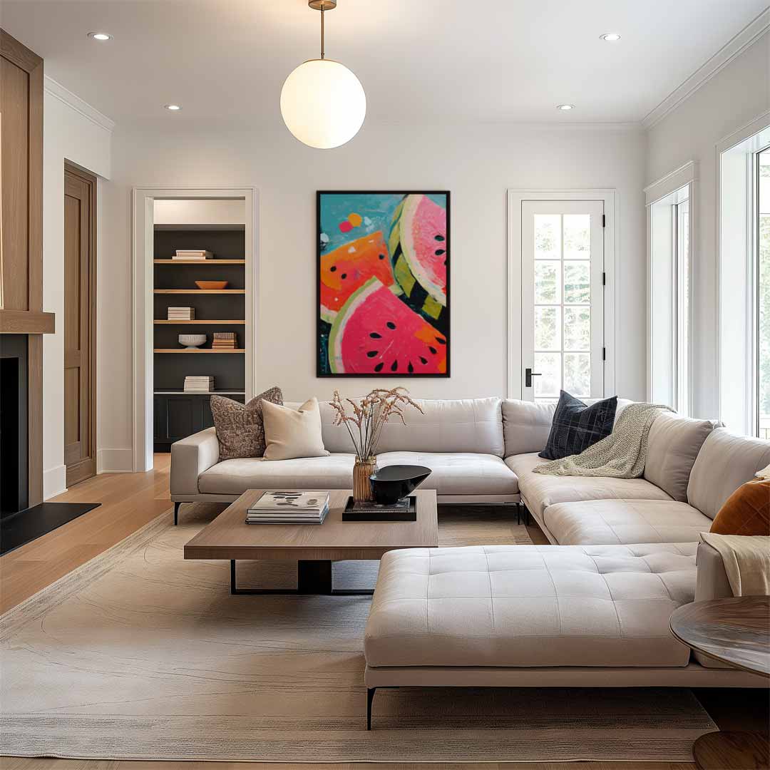 Verfrissende Watermeloen Droom Kunstwerk-canvas-dibond-plexiglas-wanddecoratie-WallArtistic