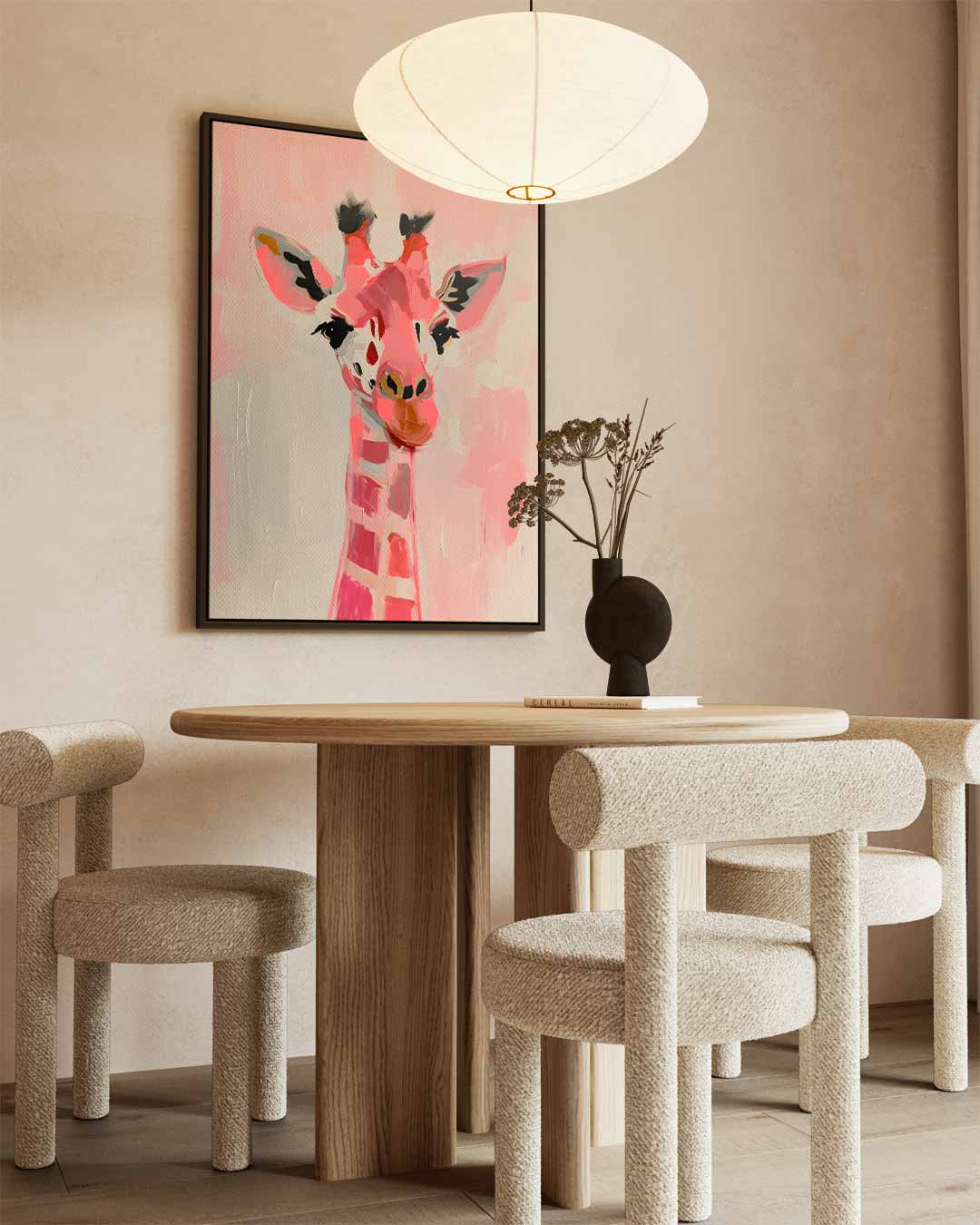 Kleurrijke Giraf Kunstwerk-canvas-dibond-plexiglas-wanddecoratie-WallArtistic