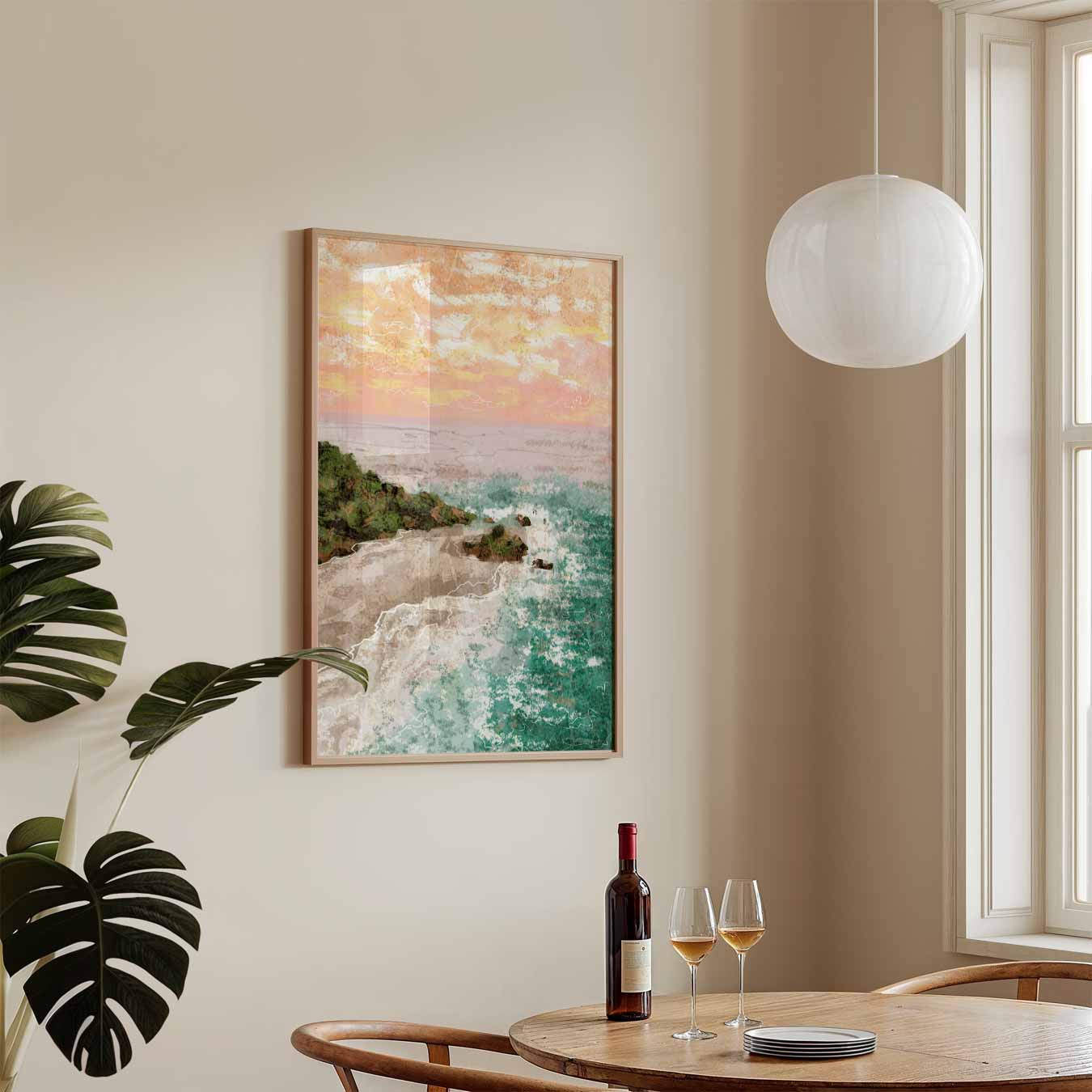 Zonsondergang Kustlandschap Poster-WallArtistic