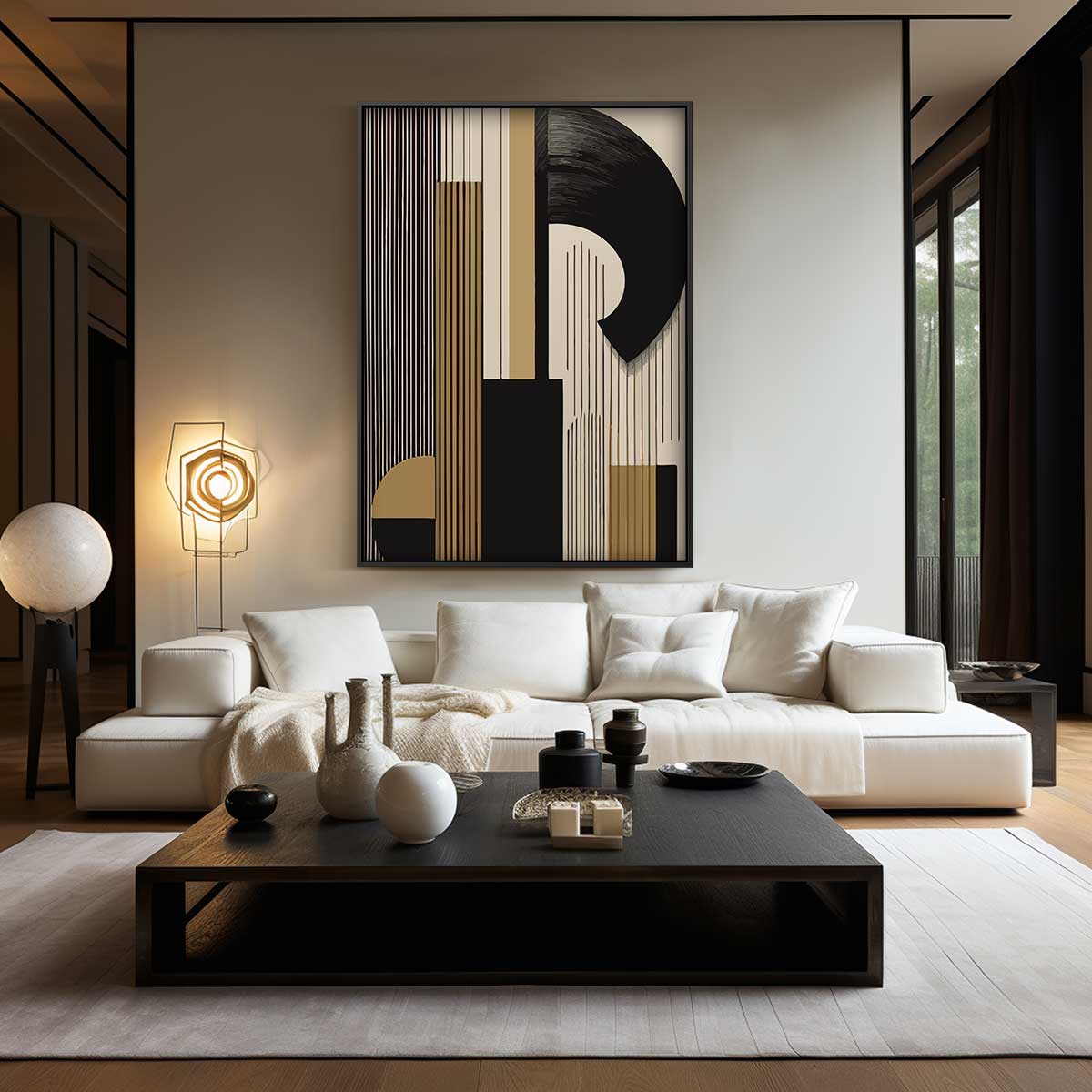 Moderne Geometrische Stadsabstractie Kunstwerk-canvas-dibond-plexiglas-wanddecoratie-WallArtistic