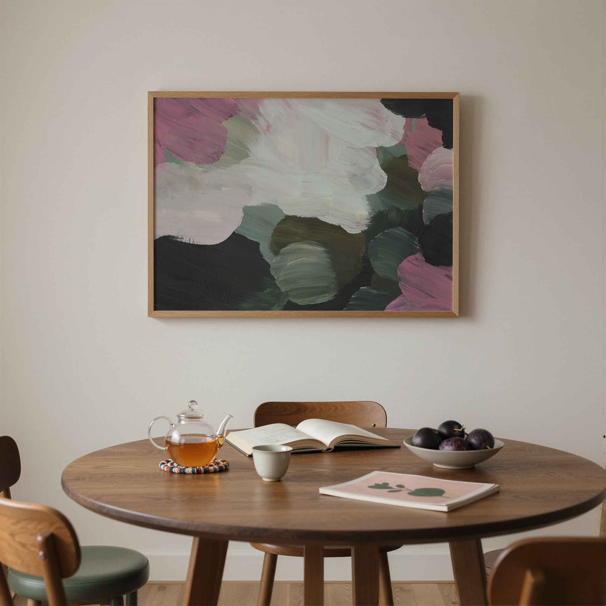 Abstracte penseelstreken Poster