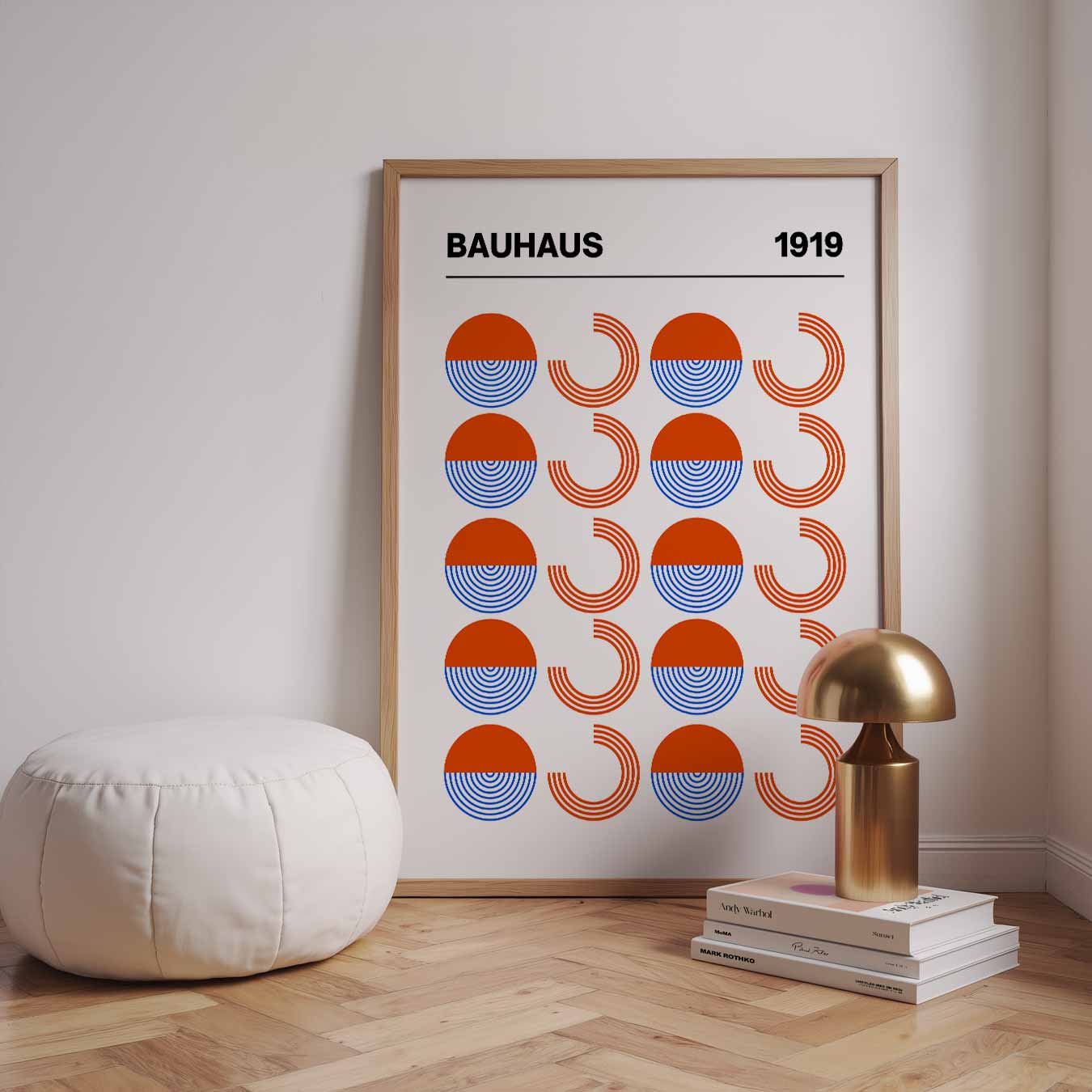Bauhaus Stijl Vol Cirkel en Halve Cirkel Poster-WallArtistic