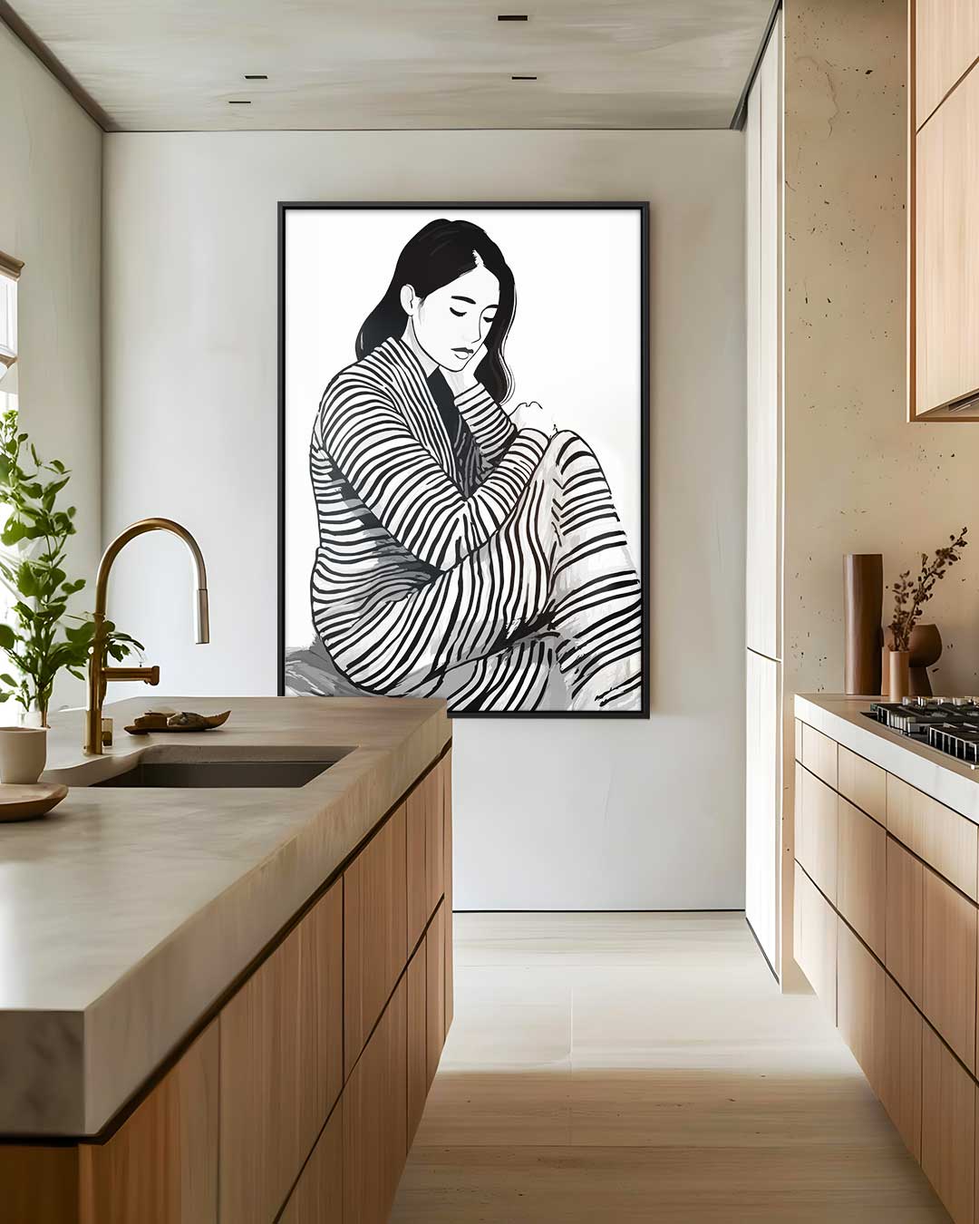 Dromerige Streepjes Kunstwerk-canvas-dibond-plexiglas-wanddecoratie-WallArtistic