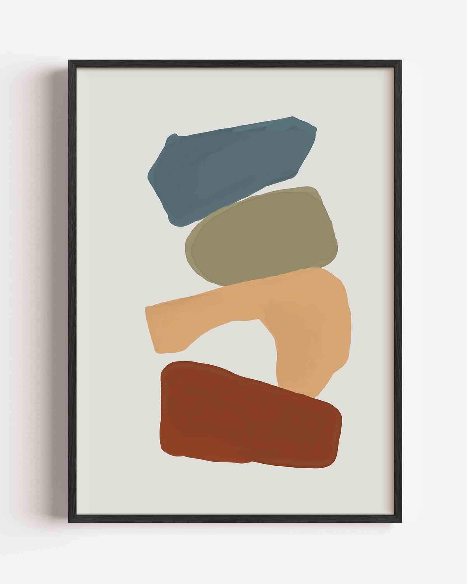 Gestapelde vormen Poster