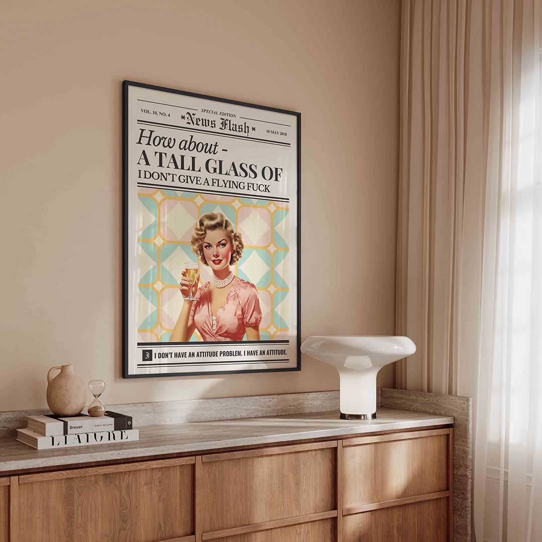 Vrouw met glas Poster