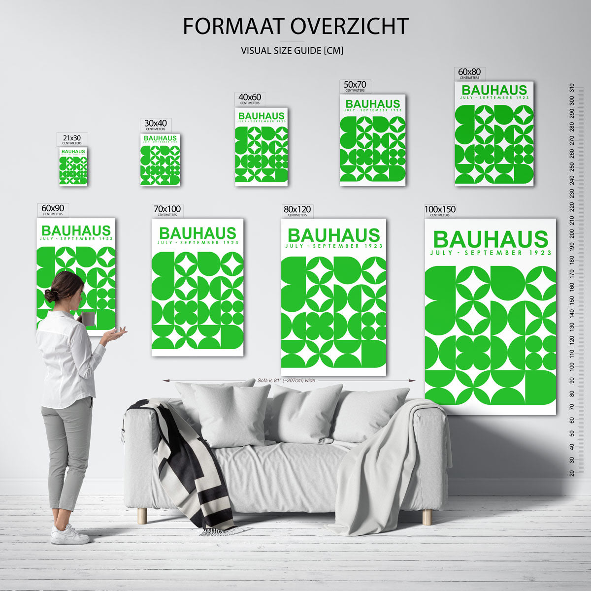 Groene vormenritme Poster
