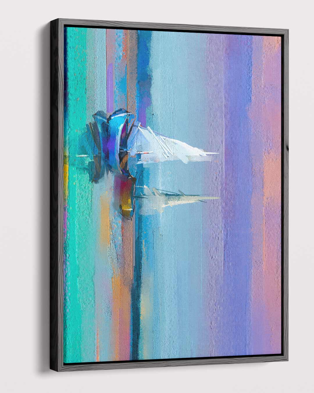 Kleurrijke Abstracte Horizon Kunstwerk-canvas-dibond-plexiglas-wanddecoratie-WallArtistic