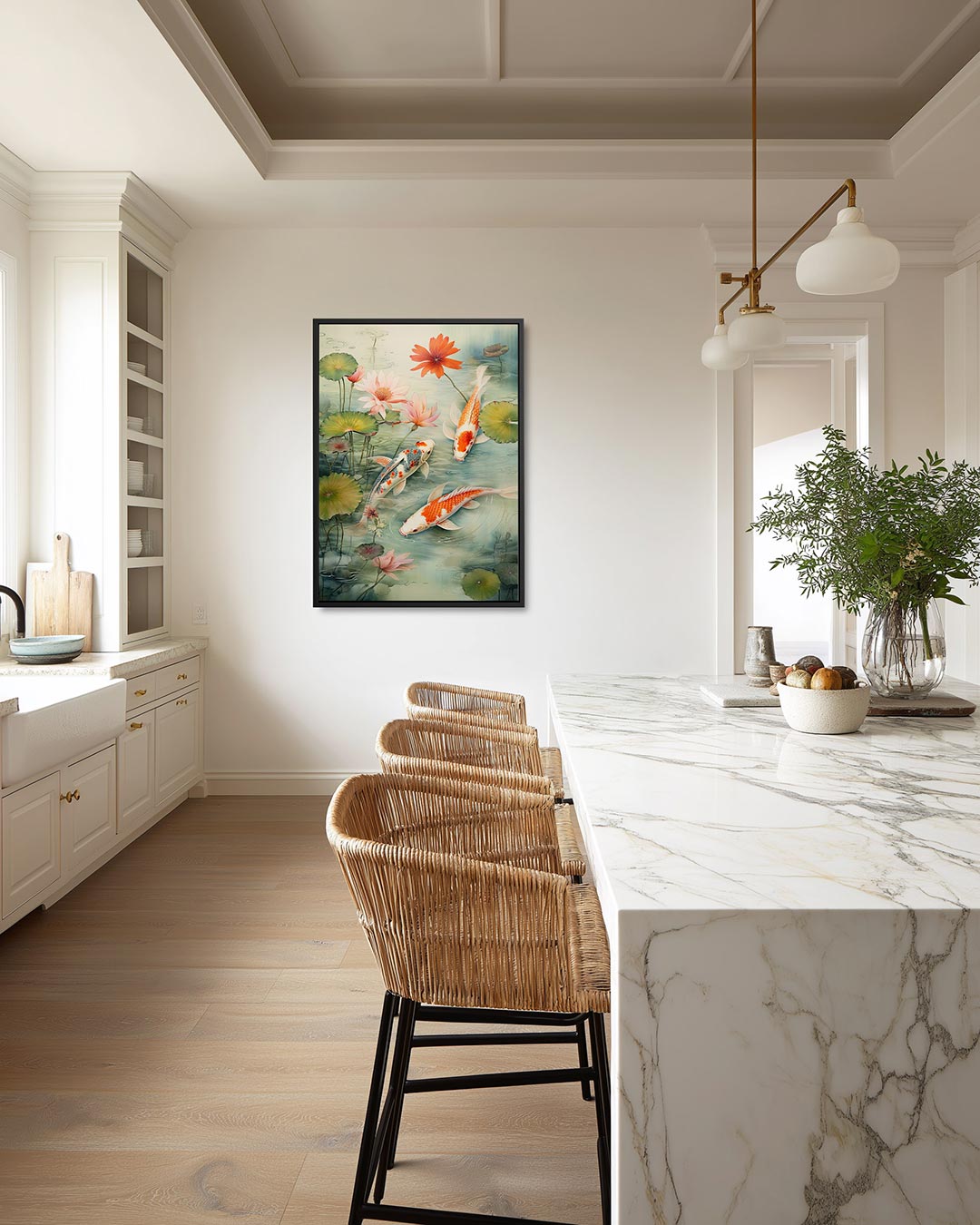 Vissen en waterlelies Kunstwerk