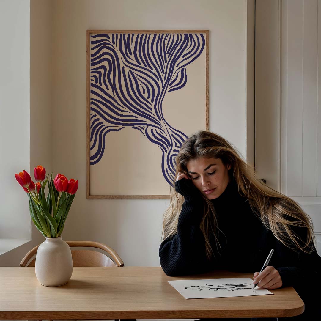 Organisch Lijnenpatroon Poster-WallArtistic