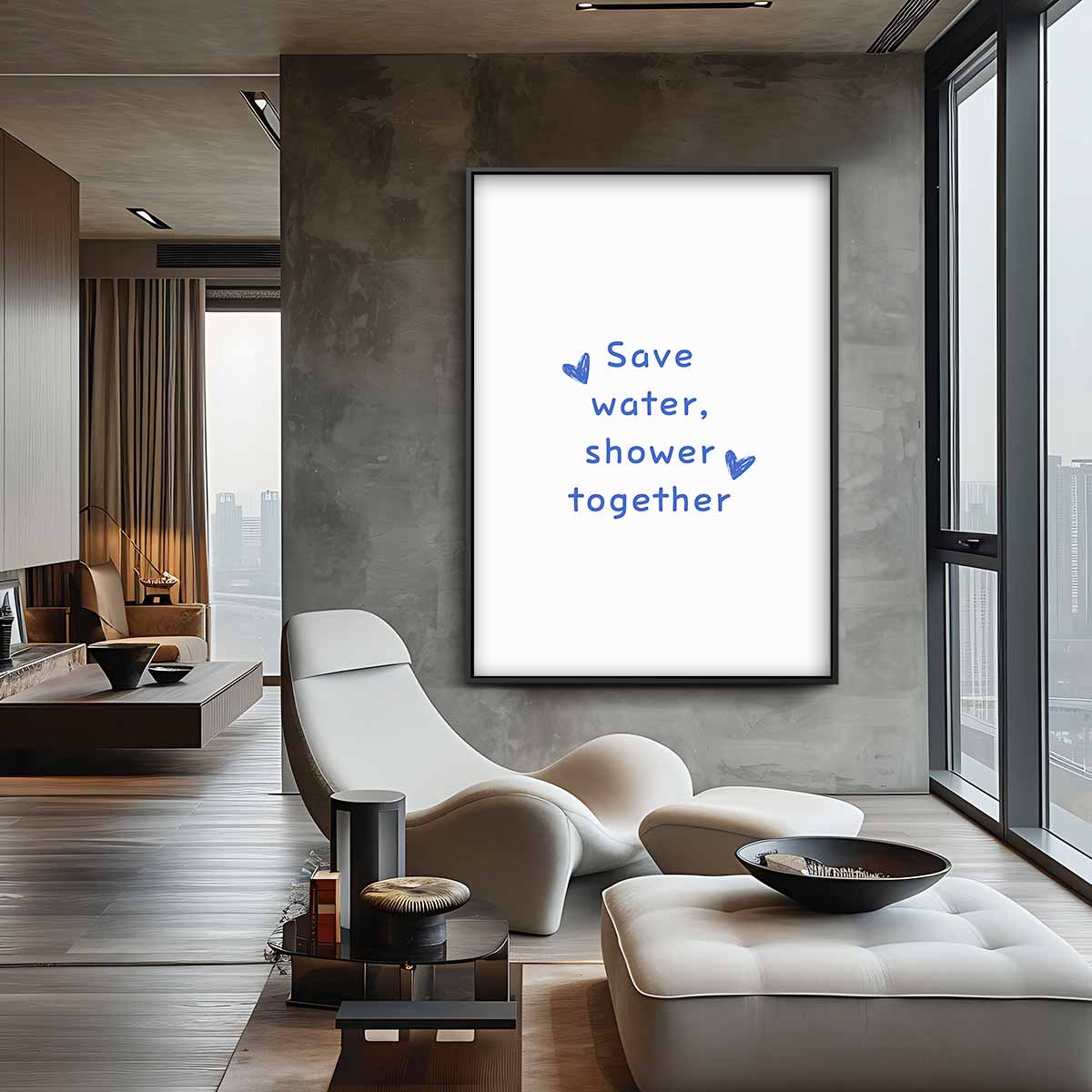 Save Water Poster Kunstwerk-canvas-dibond-plexiglas-wanddecoratie-WallArtistic