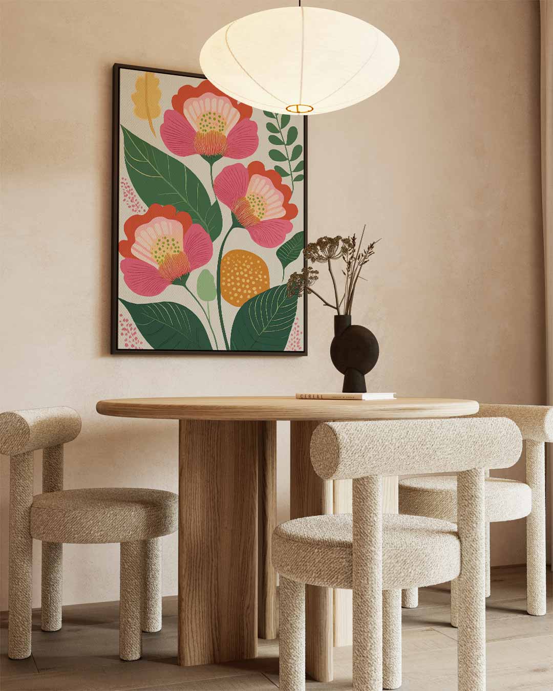 Bloemenpracht in Boho Stijl Kunstwerk-canvas-dibond-plexiglas-wanddecoratie-WallArtistic