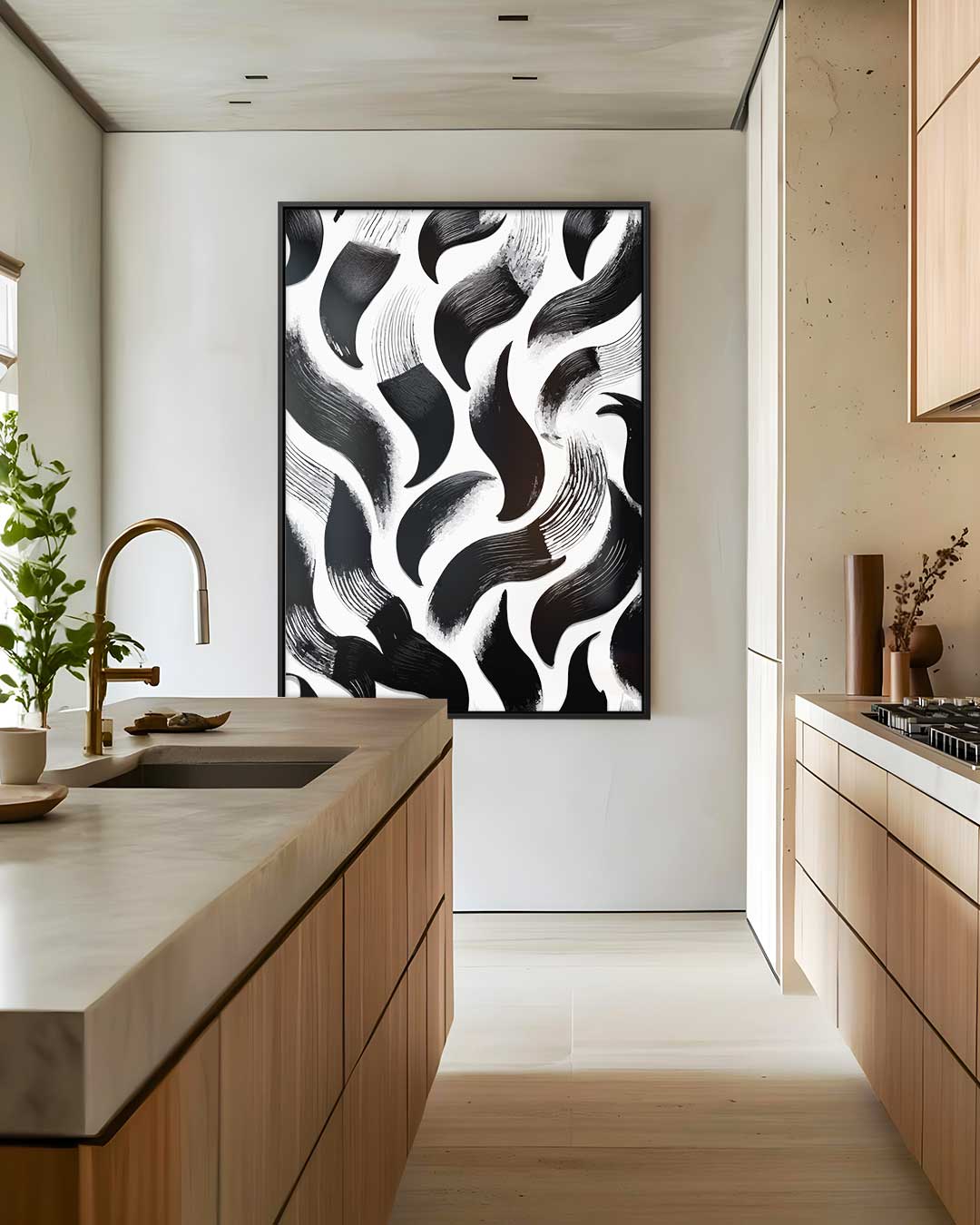 Dansende Penseelstreken Kunstwerk Kunstwerk-canvas-dibond-plexiglas-wanddecoratie-WallArtistic
