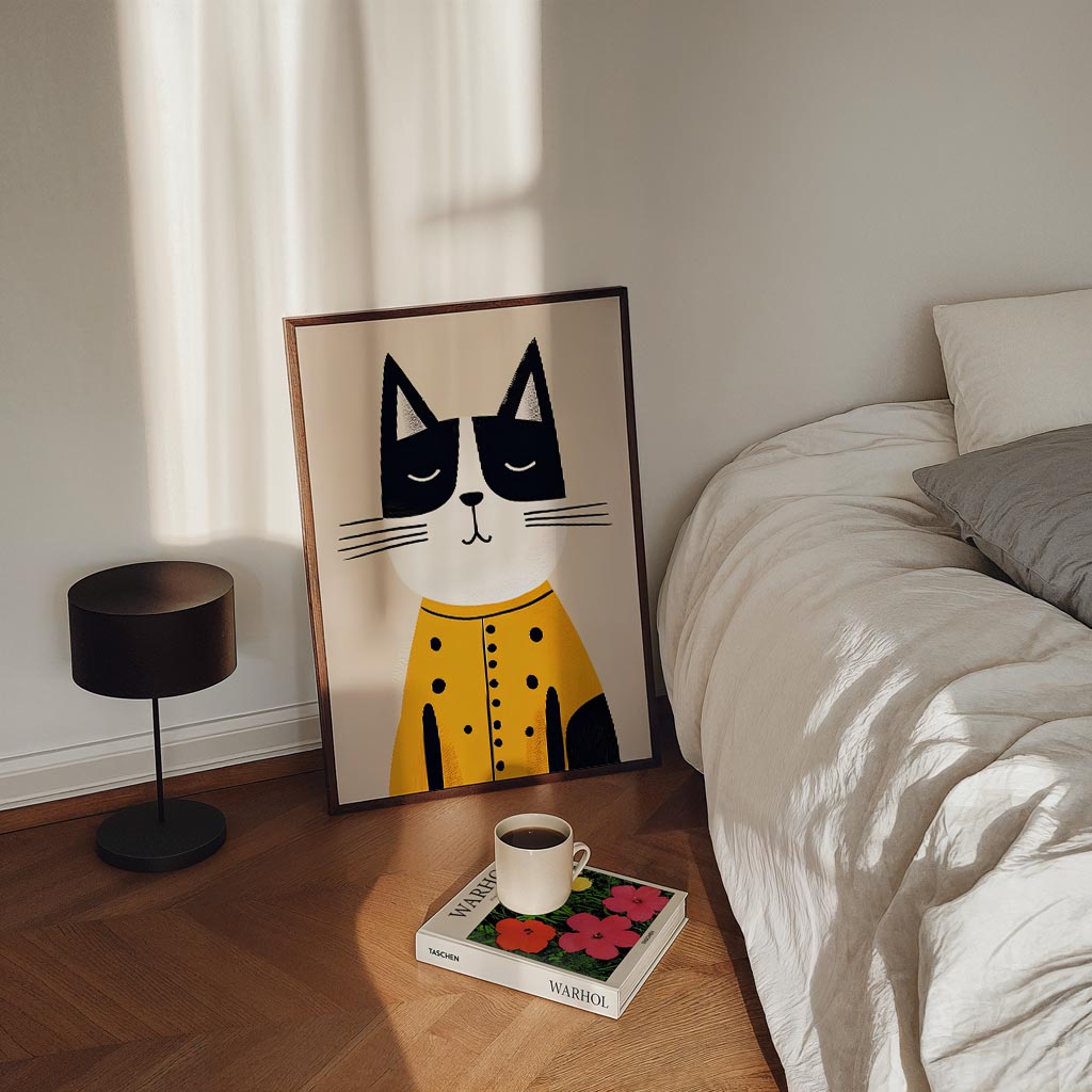 Stijlvolle Kat Illustratie Poster