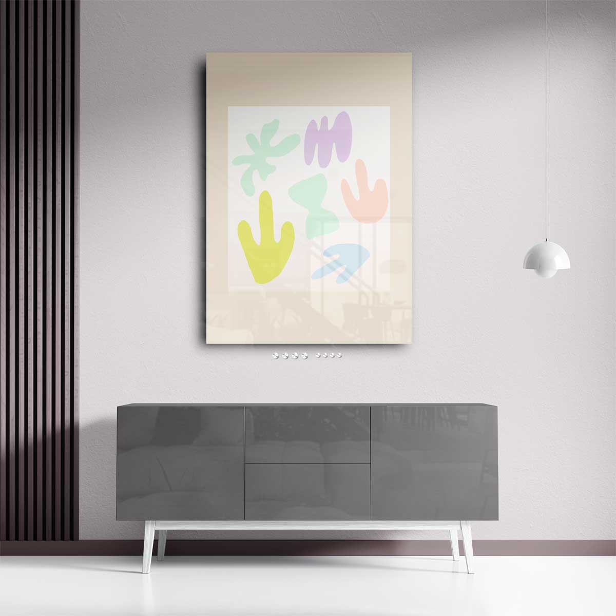 Vrolijke Vormen Abstracte Kunst Kunstwerk-canvas-dibond-plexiglas-wanddecoratie-WallArtistic